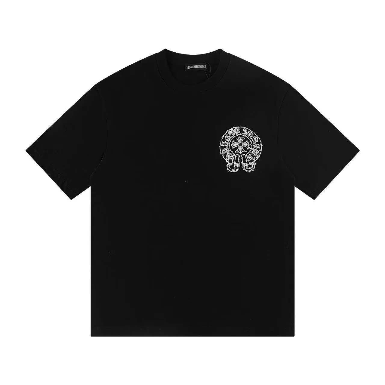 🅿️146) Style: 2025 new Croix Heart short-sleeved T-shirt Material: High version 300g double yarn combed cotton Size: S～XL Color: Black Style number: Z013
